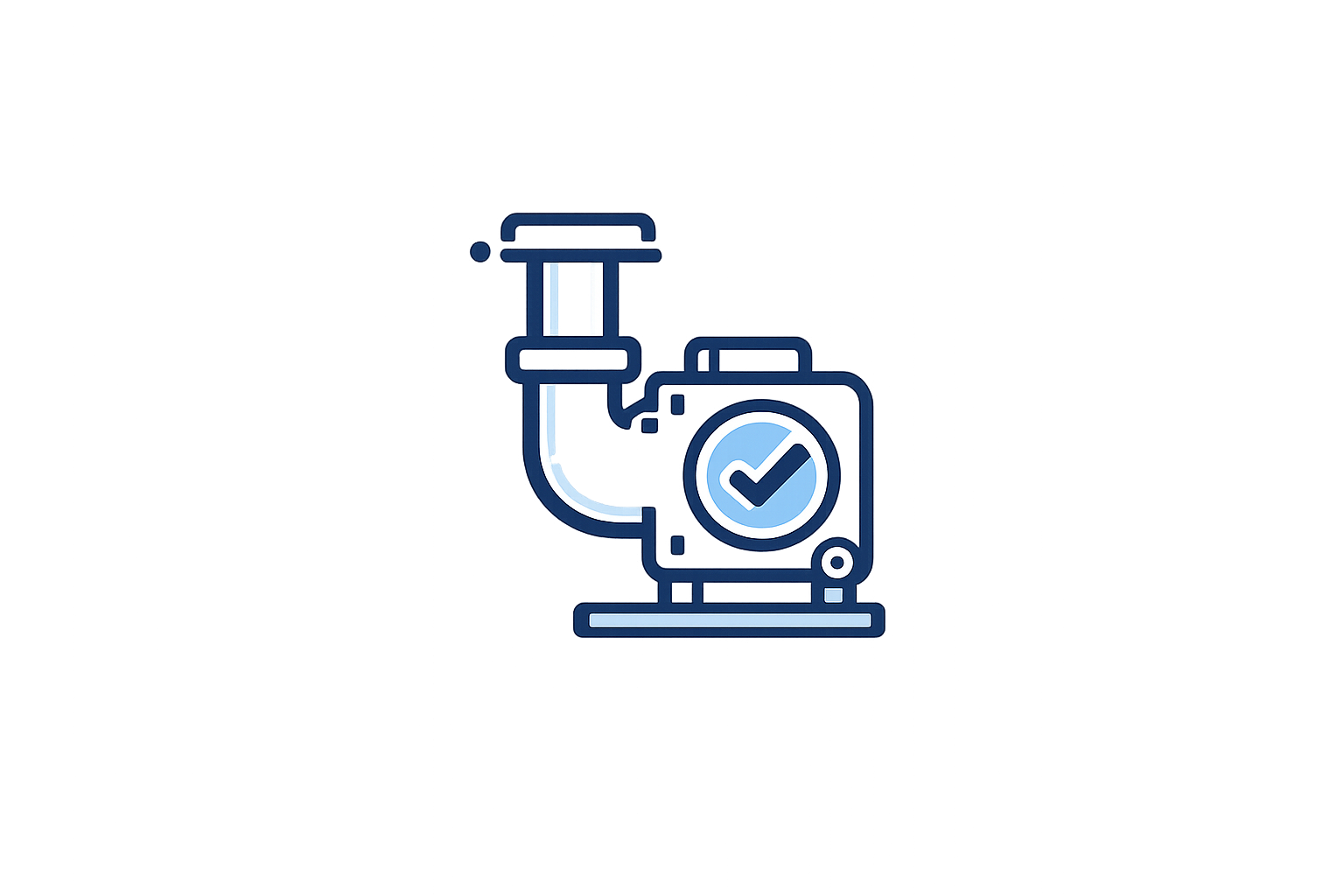 Symbol für die Kontrolle von Klappen und Pumpenlauf